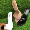 Zara Pointed Heeled Slippers - Black, White, Nude - Image 2