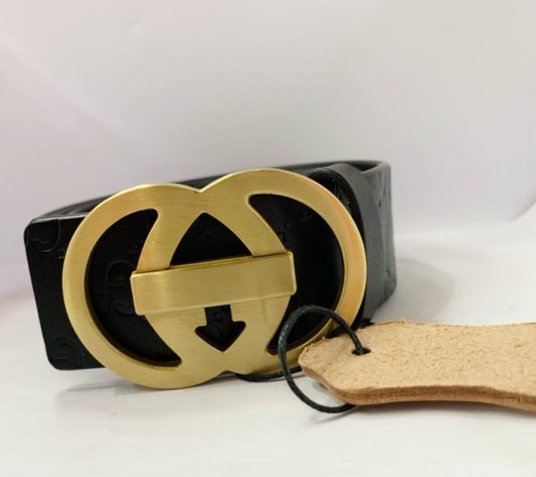 Quality Designer Leather Belt - Black - Image 5