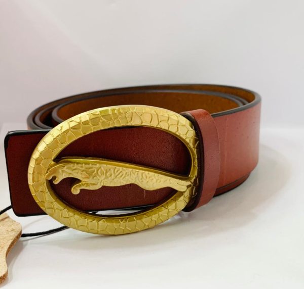 Quality Designer Leather Belt - Brown - Image 3